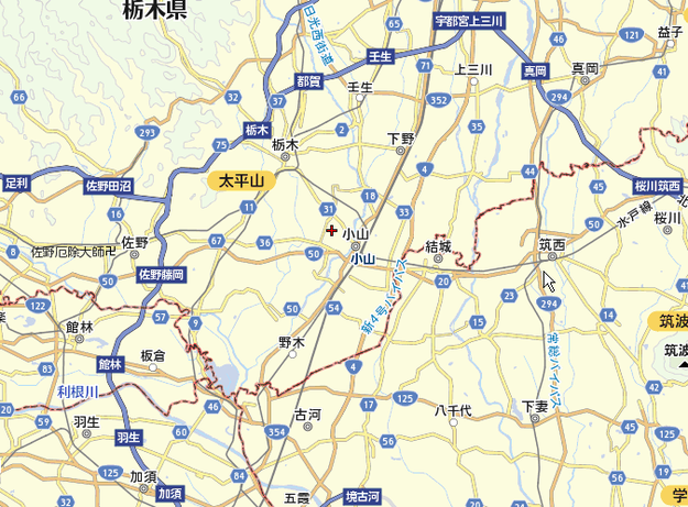 小山市周辺図