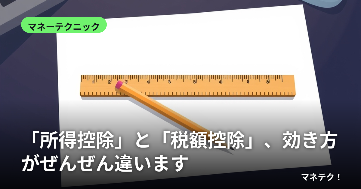 「所得控除」と「税額控除」、効き方がぜんぜん違います