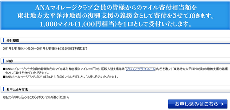 ANAマイル寄付義援金