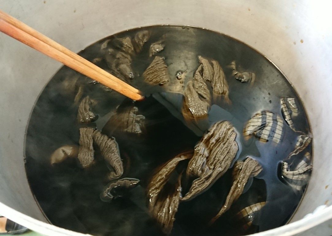 ヤシャブシで染める 藍染め2 モンコの染織日記