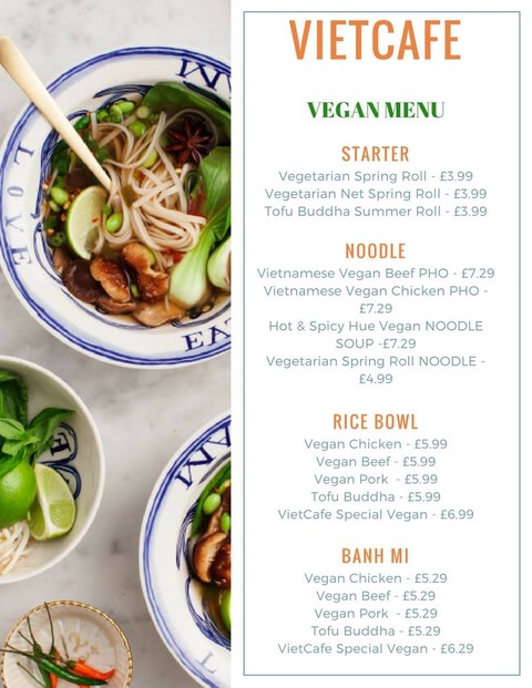 viet cafe menu