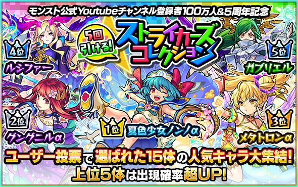 モンスト 速報 上位キャラの排出率がヤバイｗｗガチャ ストライカーズコレクション 開幕直後のガチャ結果まとめてみた結果ｗｗｗｗ モンスト 攻略news