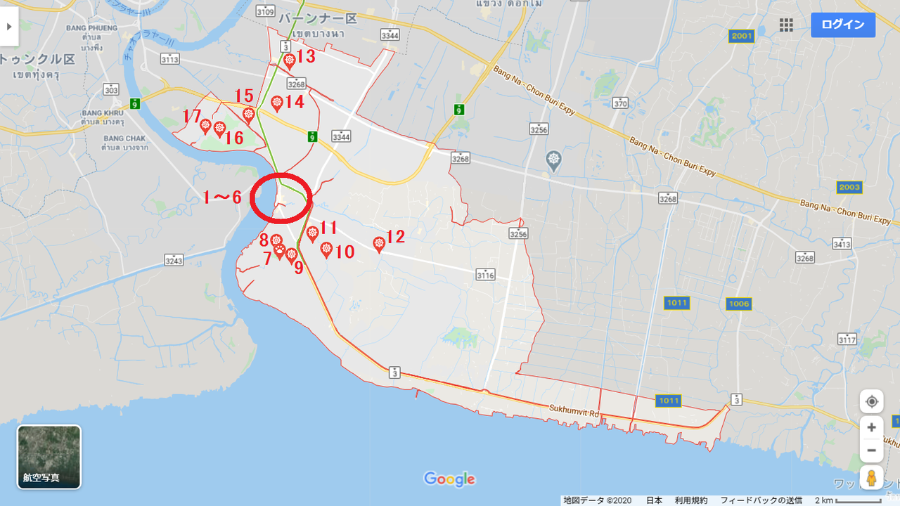 ムアンサムットプラカーン郡の地図と番号 タイの門に魅せられし者