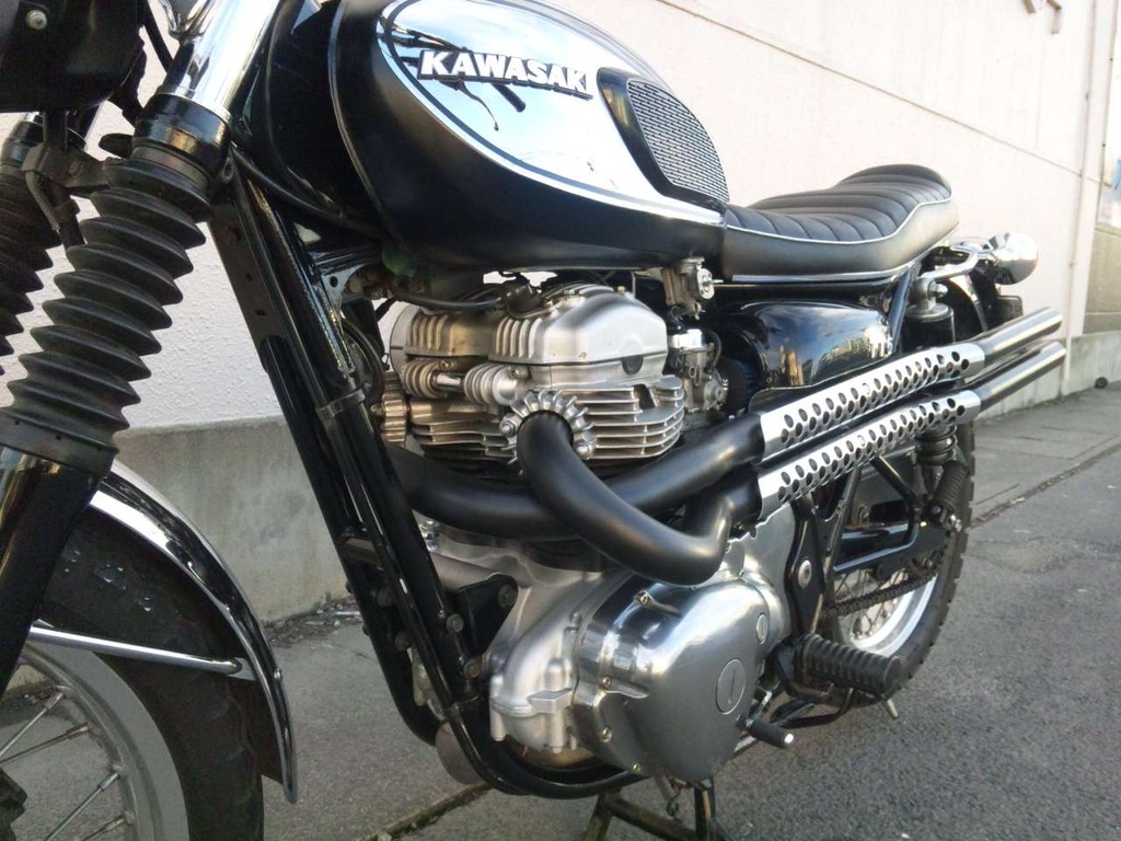 W650 W400 ワンオフ 左出し マフラー ☆W650改・神戸市Kさん ワンオフ