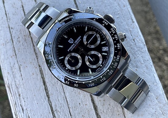 パガーニデザイン サブマリーナ 黒文字盤 美品！パガーニデザイン サブマリーナ風 黒文字盤 自動巻き