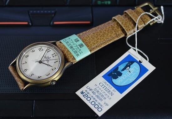 シチズン　ライトハウス　ムーンフェイズ　citizen lighthouse CITIZEN - 《希少》CITIZEN Lighthouse 腕時計 ゴールド ムーン
