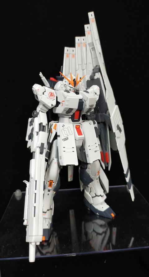 全塗装改修 RG νガンダム HWS 水転写デカール アムロ 格納庫付き