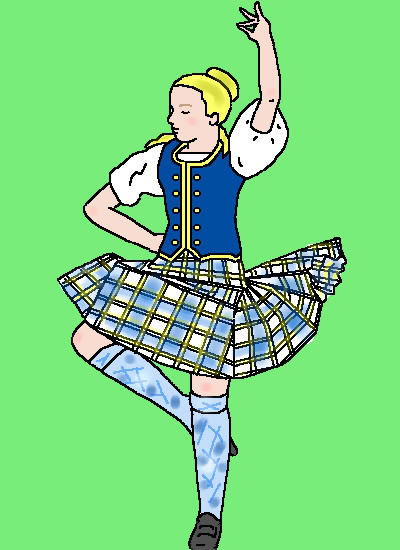 キルトを着て踊る少女 民族衣装 スコットランド ヤッホーお絵描き掲示板