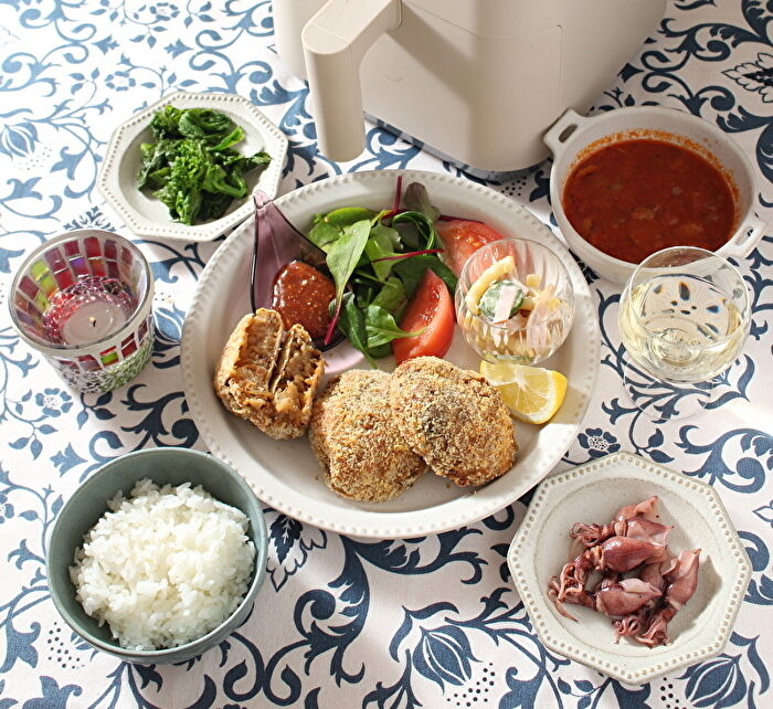 エアーオーブンですき焼きコロッケ サーモンとアボカドのちらし寿司と和食の日 もりもんのまいにちおいしい