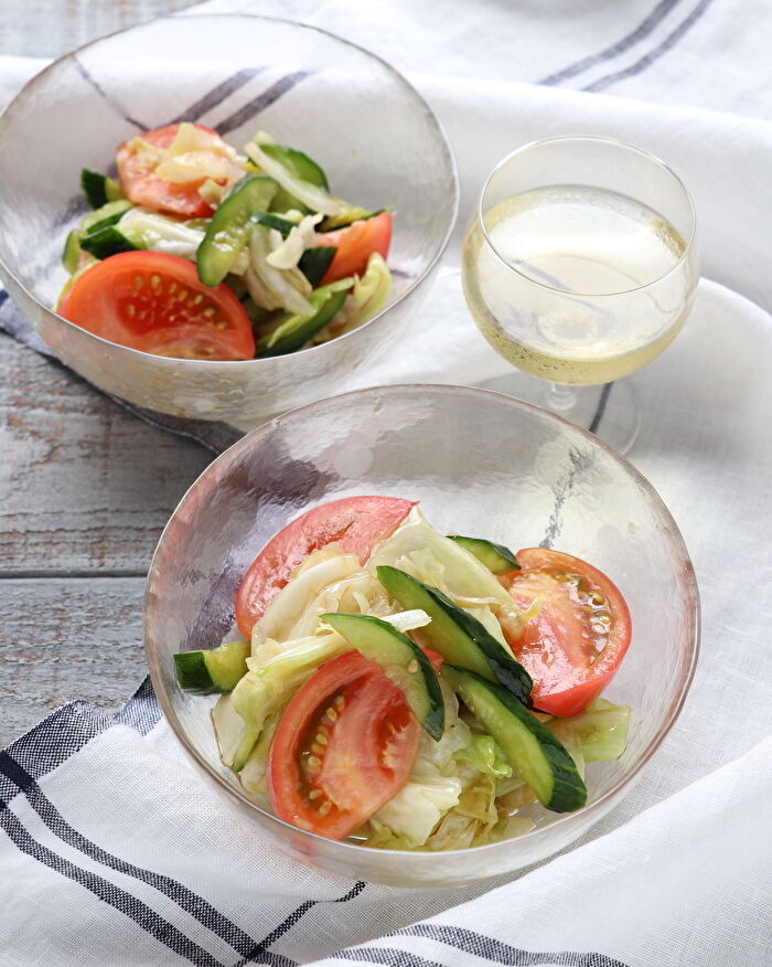 トマト きゅうり キャベツの甘酸っぱサラダ もりもんのまいにちおいしい