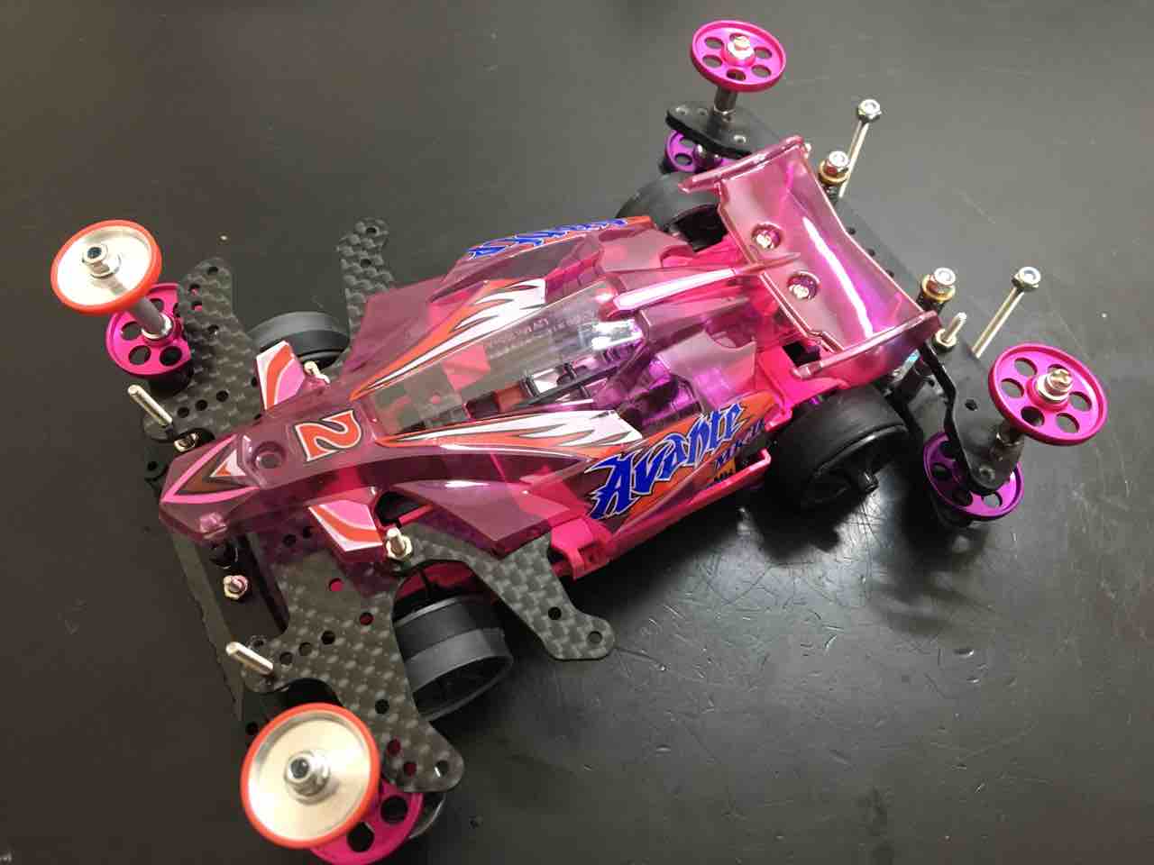 ミニ四駆 2段低摩擦プラローラー 19㎜ プラローラー 黒染め 加工