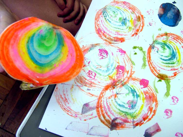 野菜スタンプ スタンピング 森下研究室 あそび基礎演習