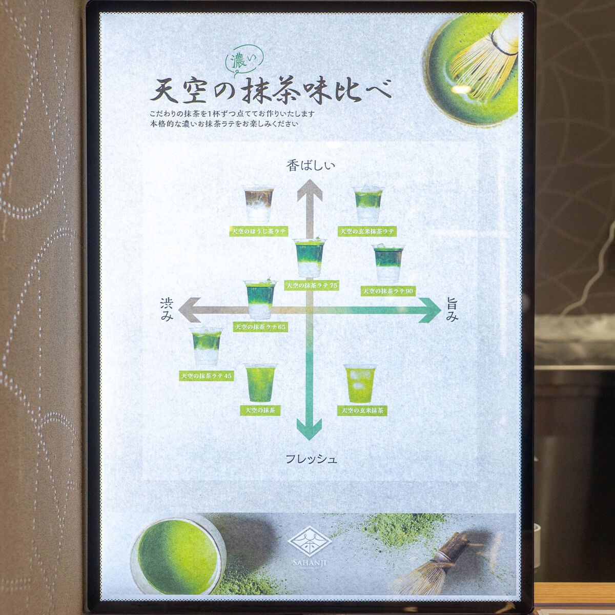 イオンモール茨木につくってた抹茶ドリンク&スイーツ店「SAHANJI」が