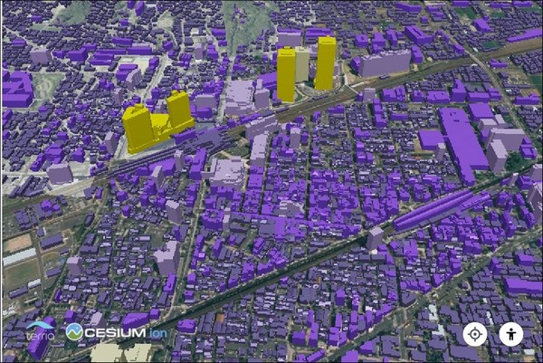 高槻が国の事業で3D都市モデル化されてる。大阪府では6都市中の1都市