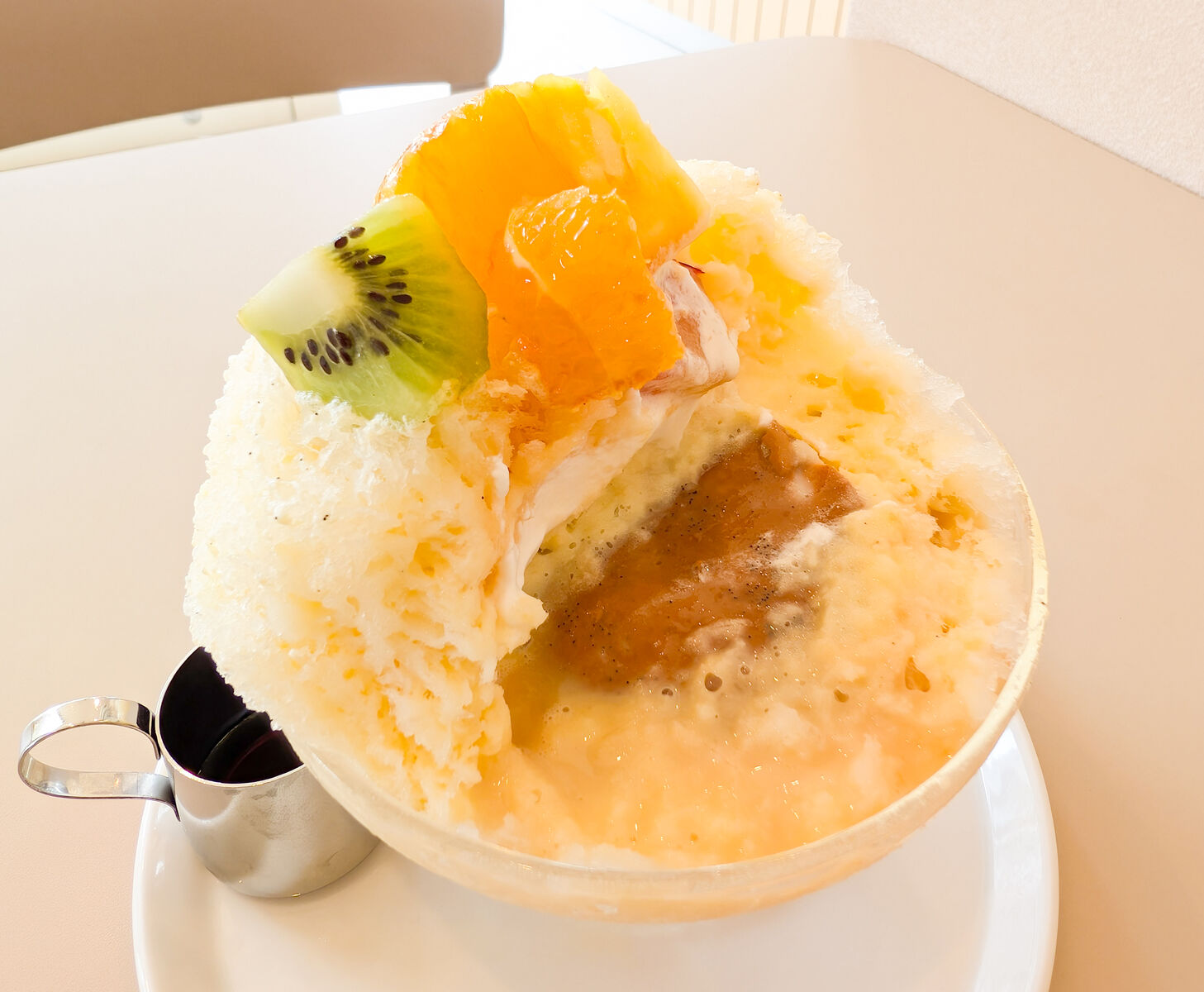 mikaku」の『フルーツプリン氷』（高槻市芥川町）【たかつーグルメ