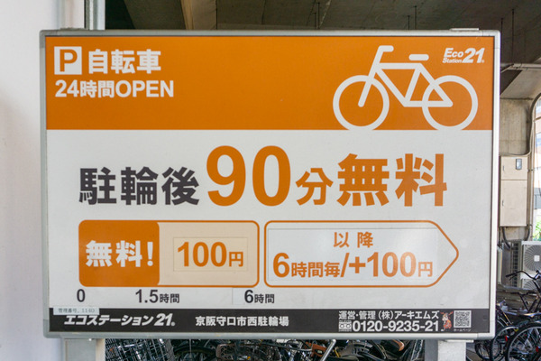 エコステーション21 京阪守口駅西駐輪場 -230711-1