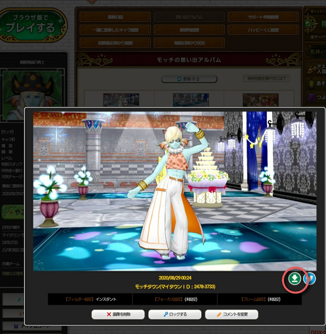 えっマジ やり方で画質変わるの ゲーム内写真のダウンロード まみむめもっちのドラクエ10日記 えっマジ やり方で画質変わるの ゲーム内写真のダウンロード まみむめもっちのドラクエ10日記