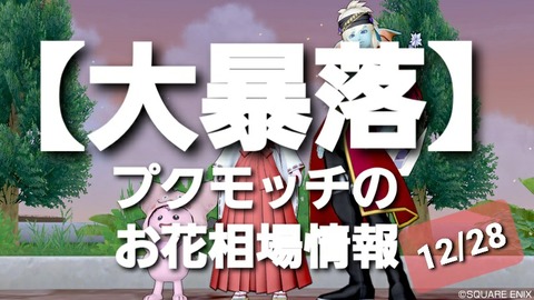 大暴落 速報 プクモッチのお花相場情報12 28 まみむめもっちのドラクエ10日記 大暴落 速報 プクモッチのお花相場情報12 28 まみむめもっちのドラクエ10日記