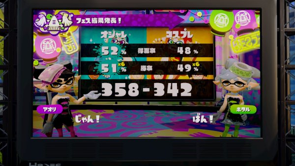 スプラトゥーン 第14回フェス結果発表 ゲーム系 スプラトゥーン 第14回フェス結果発表 ゲーム系