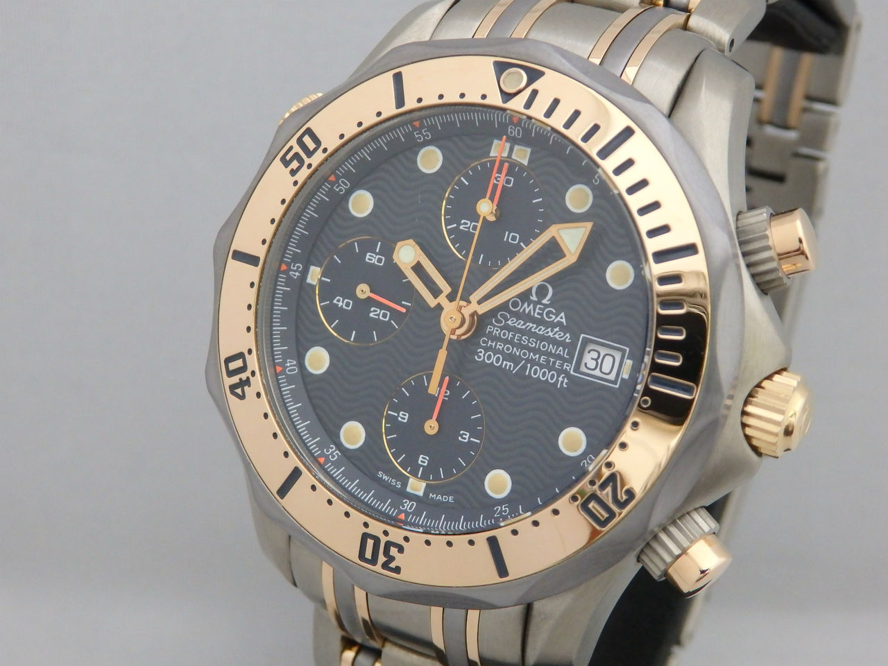 OMEGA オメガ シーマスター クロノグラフ 300m チタン K18PG