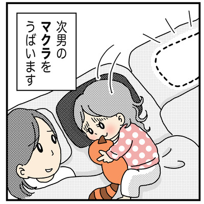 フーの枕を奪うヨッちゃん２