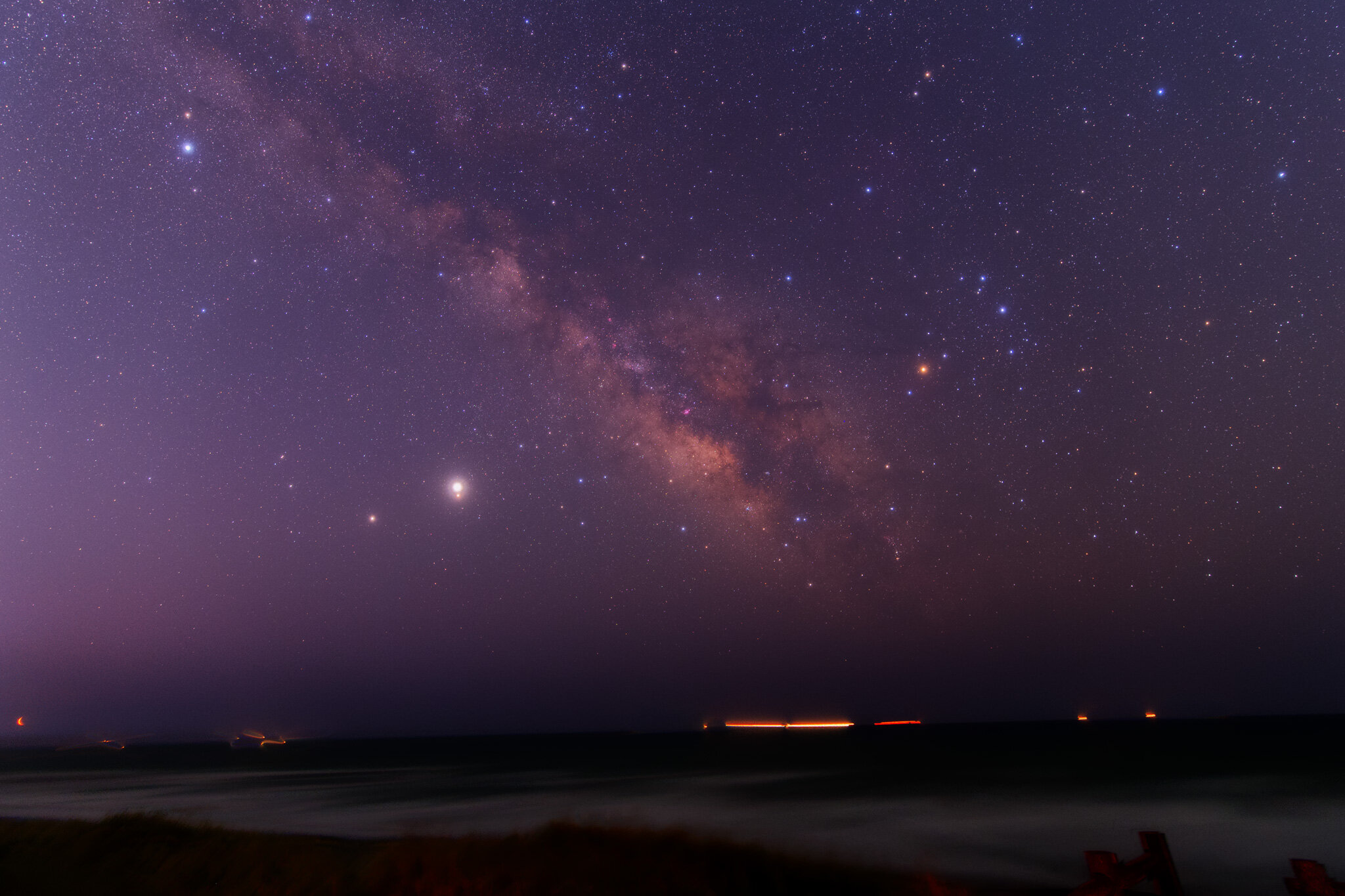 月 木星 火星 土星に夏の天の川 星空旅 写真旅