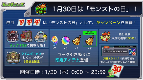 閑話 ２３７４ モンスト 今週のモンストニュース 年1月23日 ゲーム雑記