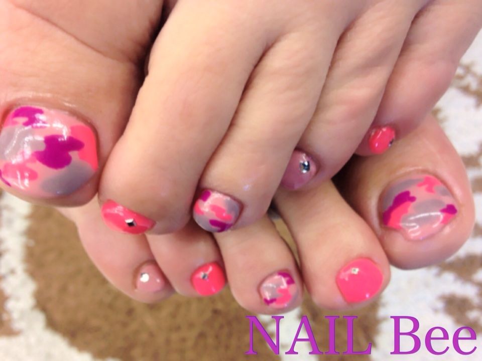 春 夏 迷彩 フットネイル Mousse Nailbee Blog