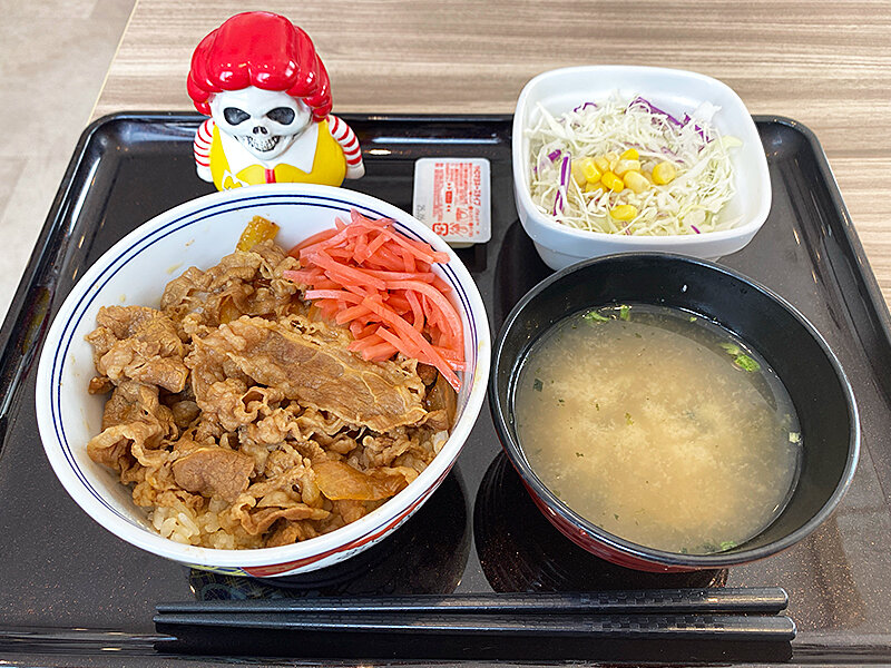 朝牛セットのMAN-ZOKU度ってどんなもんかな？北斗市七重浜「吉野家