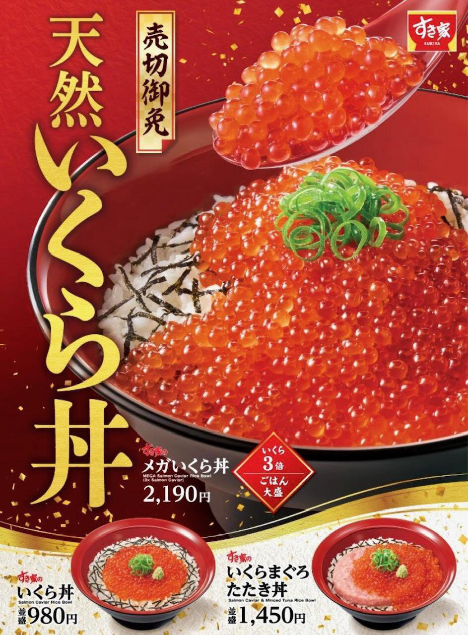 メガいくら丼のいくらがマジメガ過ぎるの！「すき家 5号函館亀田