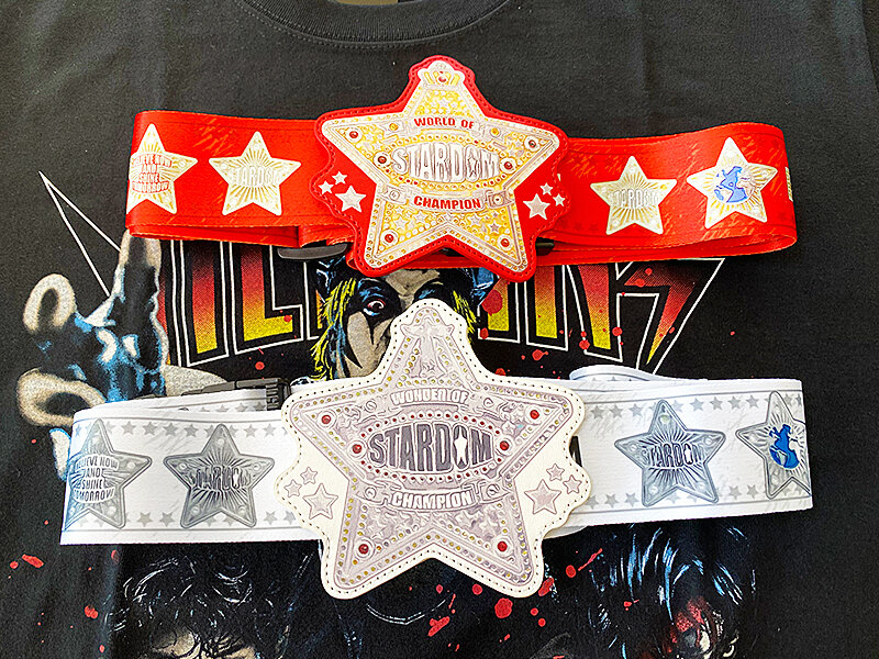 新品未開封】STARDOMの赤＆白の2冠ベルト(スーツケースベルト)女子