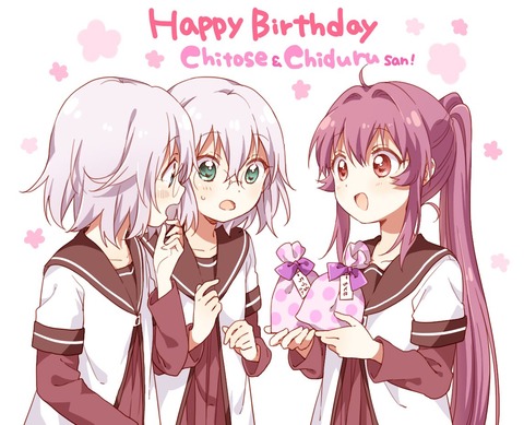 ゆるゆり なもり先生が描いた千歳 千鶴誕生日イラスト可愛いな もゆげん 萌癒元