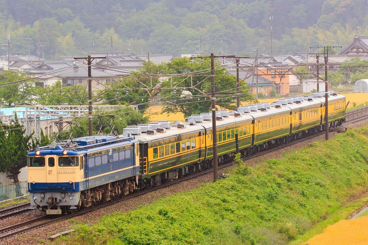 EF65-1135＋サロンカーなにわ 米原訓練 & 草津工臨返空回送を撮影 : R
