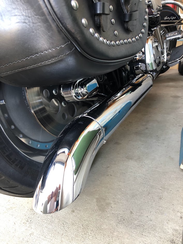 ハーレー.EVO.ソフテイル.純正サイレンサー.マフラー.FLSTF.FXSTC.FLSTN.FLSTC.1340.エボ マフラー交換 ～KERKER スリップオンサイレンサー⇒HD純正 65943-96