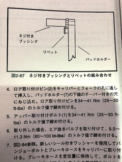 r03.3.22⑪ブレーキパッドの組み付け