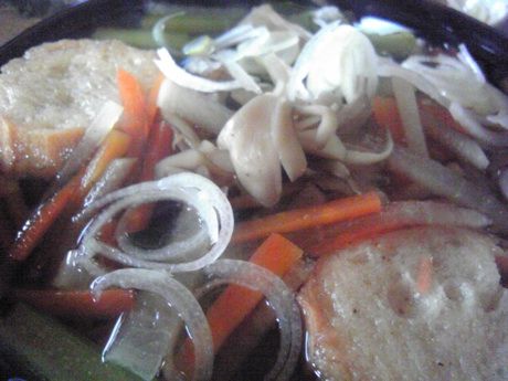 仙台麩と舞茸、小松菜等の蕎麦