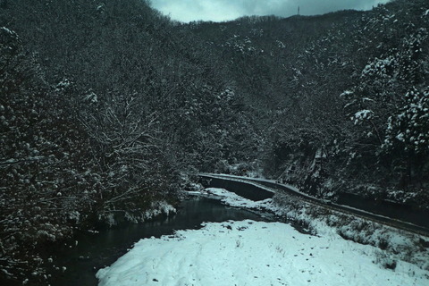 ⑦伯備線車窓雪景色