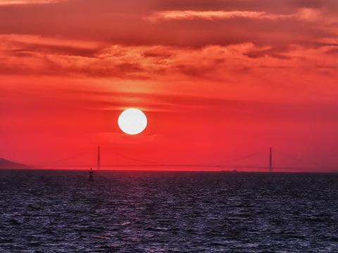 ⑤明石海峡大指に沈む夕日