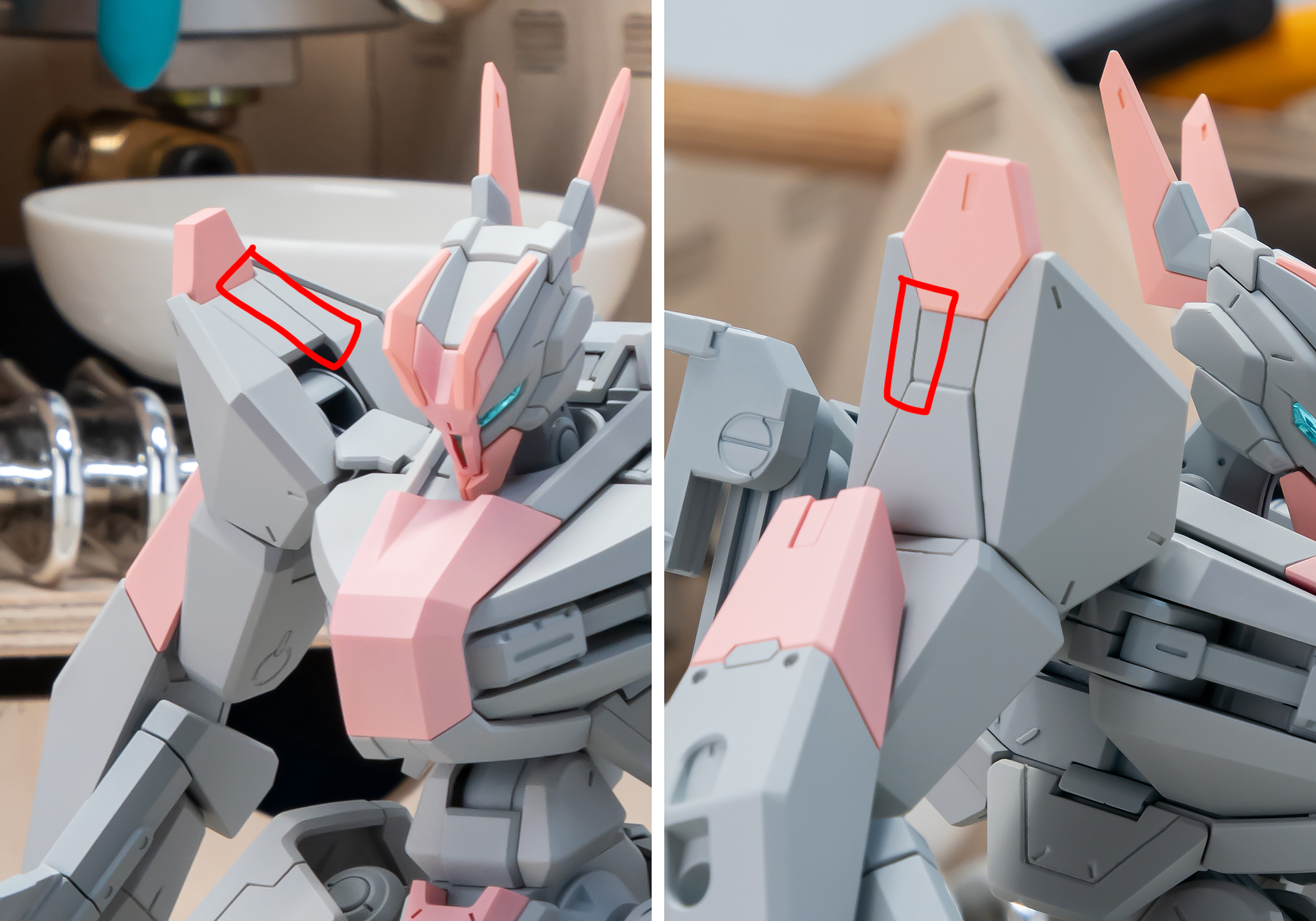 Hg メイレスケンブ製作2 関節のクリアランス調整 サフチェック ずっとガンプラ