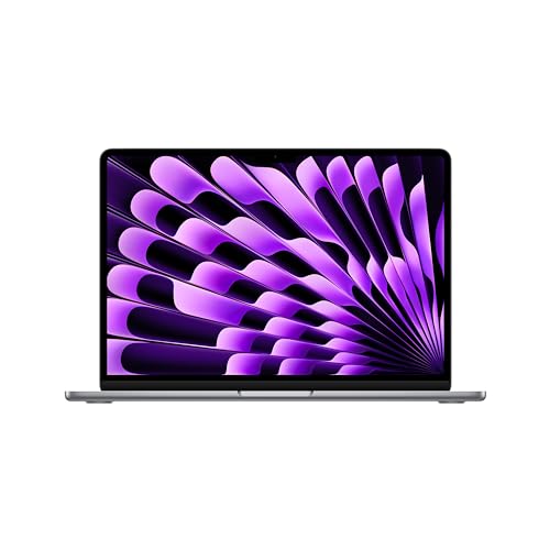 Apple 2024 MacBook Air M3チップ搭載13インチノートブック: 13.6インチLiquid Retina ディスプレイ, 8GB ユニファイドメモリ, 512GB SSD ストレージ, バッ クライトキーボード, 1080p FaceTime HD カメラ, Touch ID。iPhone や iPad との連係 機能, スペースグレイ