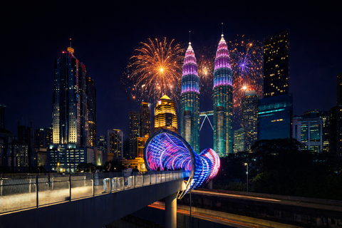 Twintower with fireworks