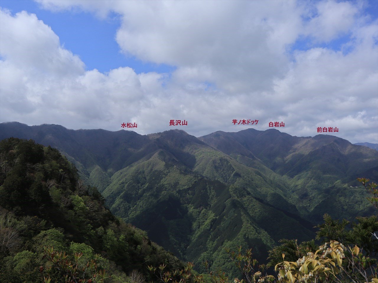 山座同定 シラカケ岩から見た眺め 山登りの記録