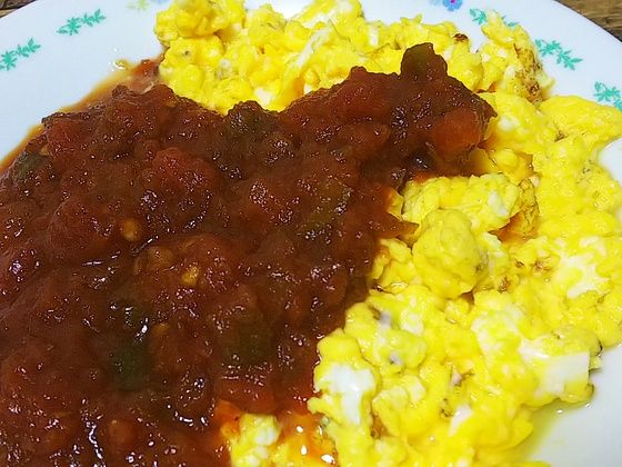 スクランブルエッグのサルサソース Huevo Con Salsa Roja メキシコ 食品食材探訪記 自分図鑑 Since 08 July