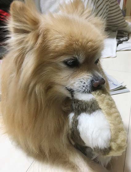 フェイクファーぬいぐるみ 犬と子life