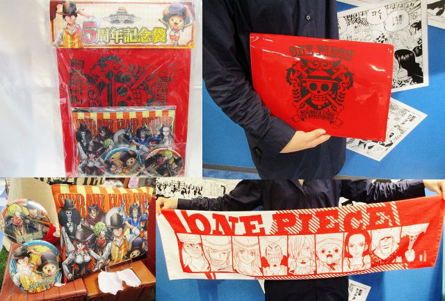 麦わらストア 5周年記念袋 ワンピース 輩缶バッジ タオル ポーチ