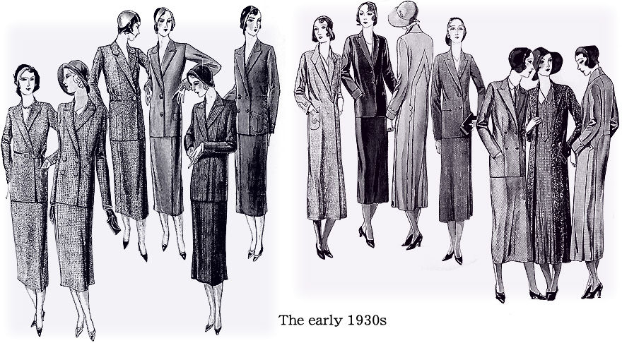1930年代初頭の海外 昼の服 むかしの装い