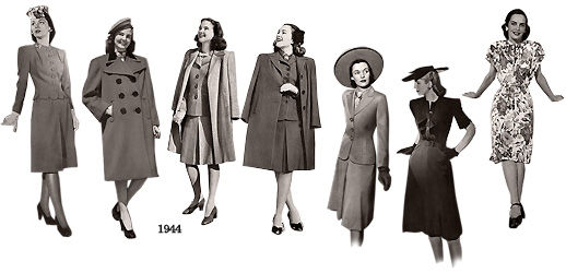 ラブリー 女性 1940 年代 ファッション 印字米が
