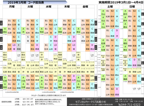 コーチ担当表　201903HP用