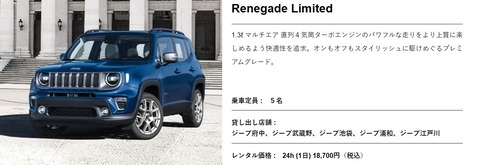 レネゲードレンタカー