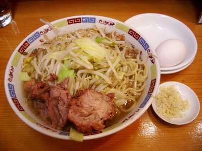 ラーメン+ニンニク+生玉子